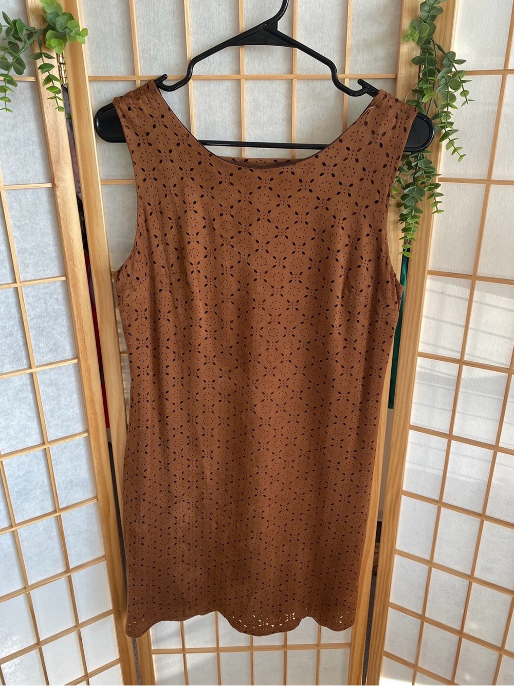 Maurices Brown Eyelet Sleeveless Shift Dress